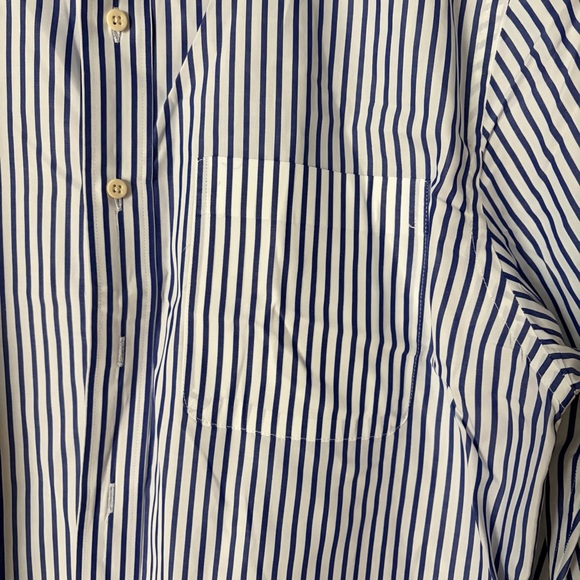 AYR women’s oversized blue and white striped button up, collar, cotton, XL - Picture 4 of 12